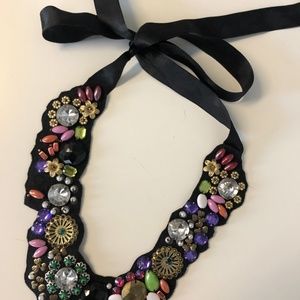 Felt Necklace with Decorative Jewels/Beads